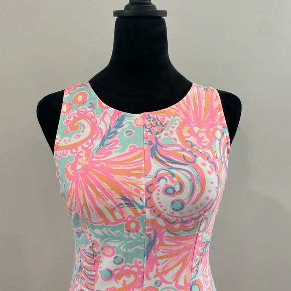 LILLY PULITZER Felicity Too Much Bubbly Print French Terry Fit Flare Dress sz XS - Picture 3 of 9